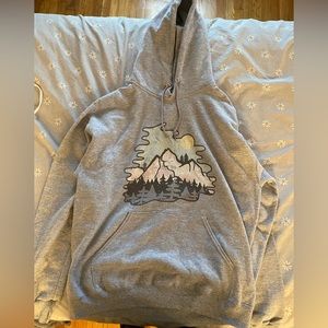 Vintage Style Mountains At Twilight Nature Hoodie